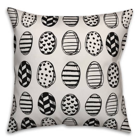 Black &#x26; White Egg Pattern Throw Pillow